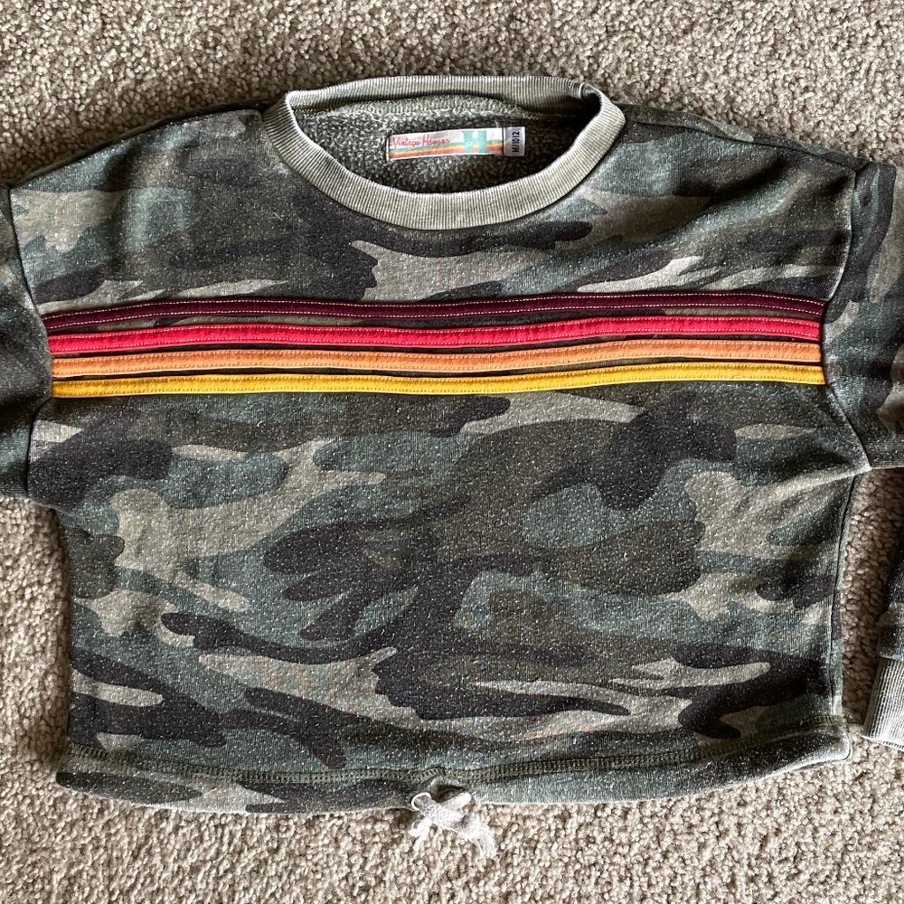 VINTAGE HAVANA - GIRLS CAMO SWEATSHIRT